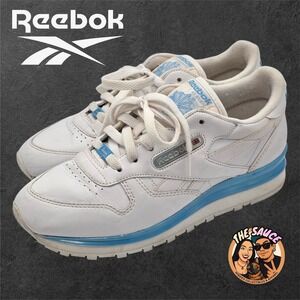 Vintage Reebok Classic Leather Sneakers Women 8.5 White 80s Style Retro Shoes